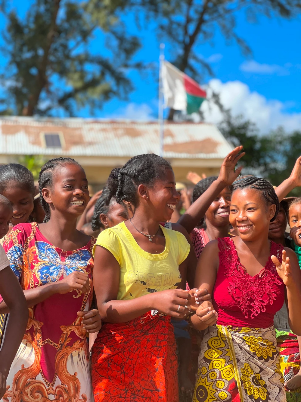 Women weaving traditional textiles in Madagascar